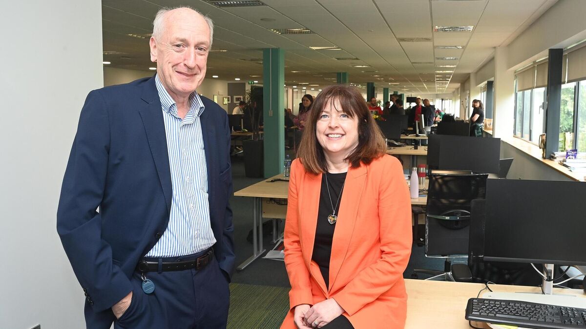 Maurice Gubbins retired from his role as Editor of The Echo and EchoLive.ie after a contribution of 44 years to the Examiner Group, pictured with Grainne McGuinness the newly appointed editor of The Echo and EchoLive.ie Pic Larry Cummins