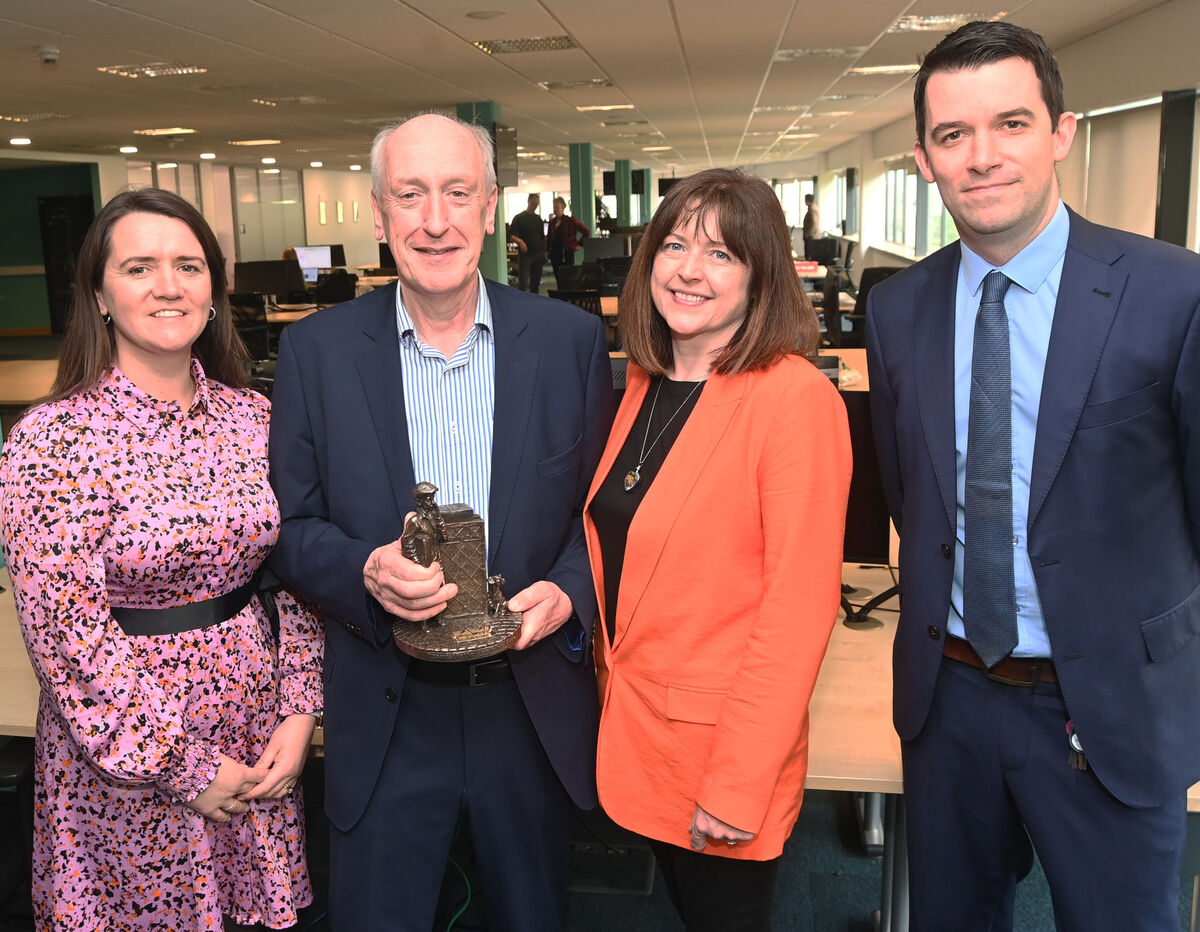 Maurice Gubbins retired from his role as Editor of The Echo and EchoLive.ie after a contribution of 44 years to the Examiner Group. ( l to r) Karen O'Donoghue, Managing Director of The Irish Examiner and The Echo, Maurice Gubbins, retired editor The Echo and EchoLive.ie, Grainne McGuinness, newly appointed editor of The Echo and EchoLive.ie, and Tom Fitzpatrick, Editor, The Irish Examiner in the editorial offices at Linn Dubh, Assumption Road, Blackpool, Cork. Pic Larry Cummins