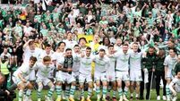 Celtic wrap up league title with victory at 10-man Hearts
