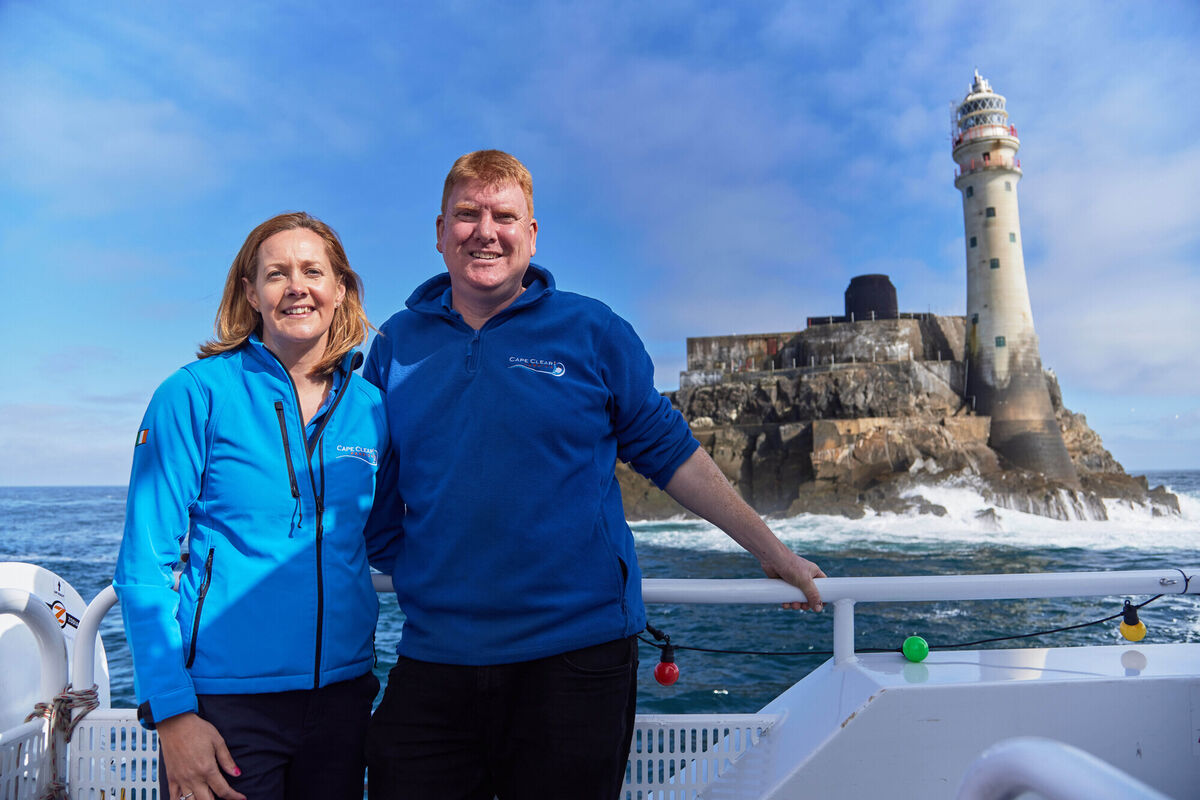Pictured at the launch of Cape Clear Ferries’ new-200 passenger fast ferry (the Carraig Aonair) and summer schedule for West Cork were Karen and Brendan Cottrell. Picture: Miki Barlok
