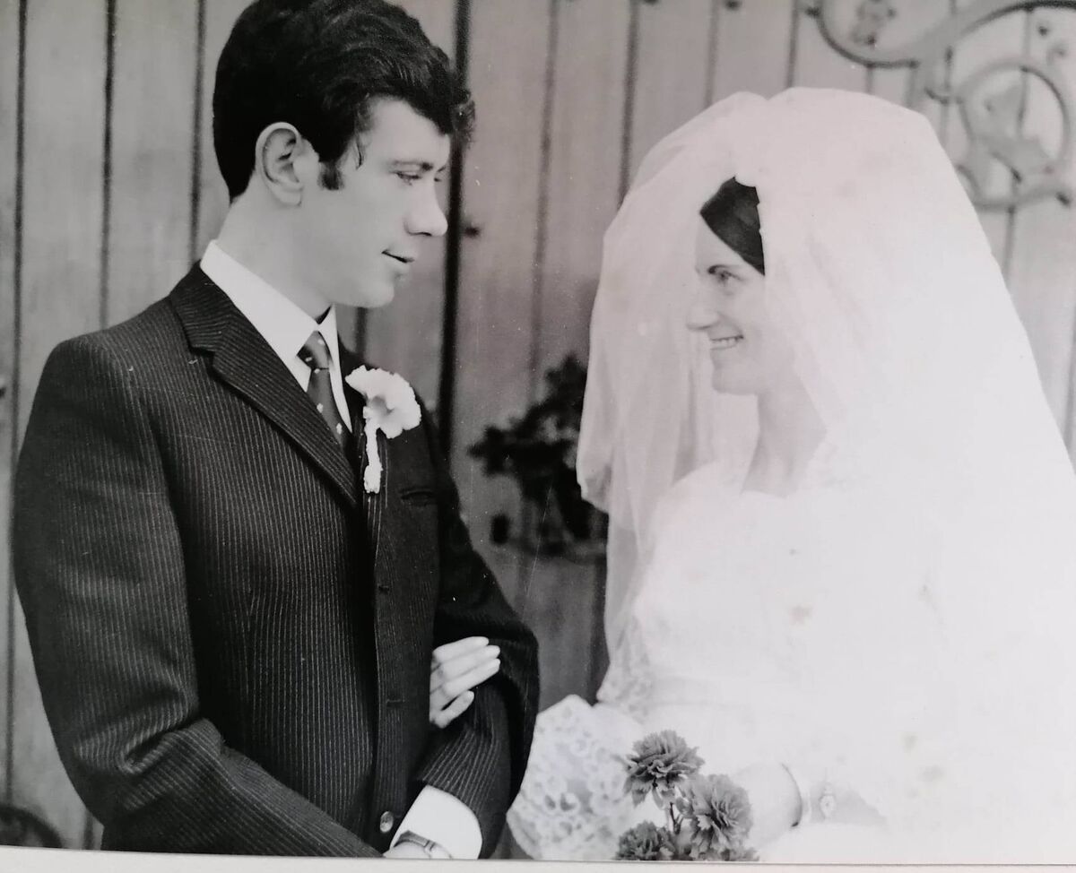 Mary and Ted Dennehy on their wedding day. The couple died last Saturday from separate illnesses on the same day. 