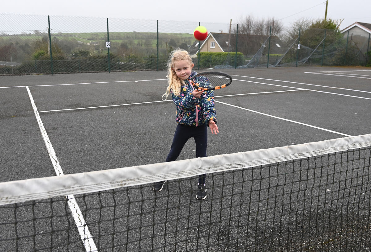 Faye Duggan on the tennis courts at The Fountainstown community sports club . Picture; Eddie O'Hare