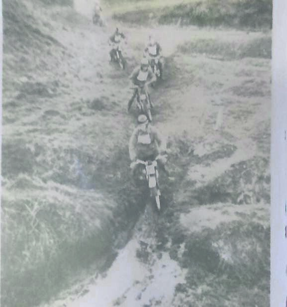Riders in a motorbike scramble that was organised in the Glen in 1952.