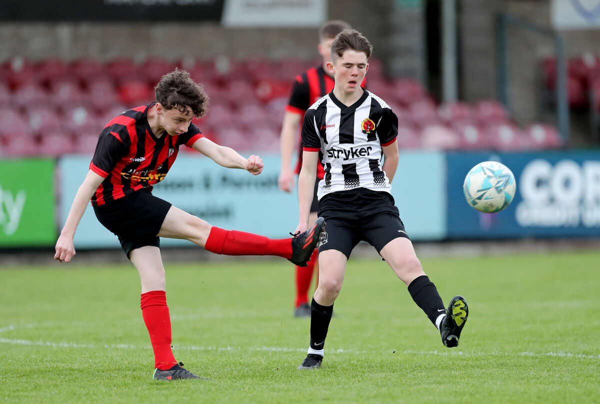  Cathal Foley, Mallow, clears from Zak Butler, Midleton. Picture: Jim Coughlan