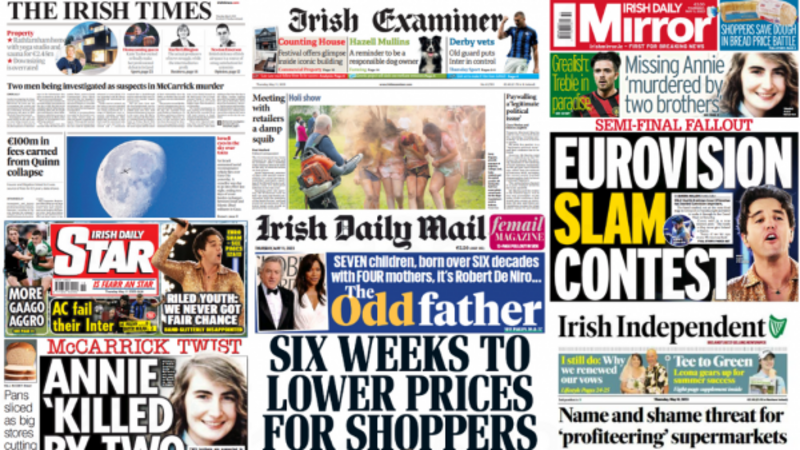 What the papers say: Thursday's front pages What the papers say: Thursday's front pages
