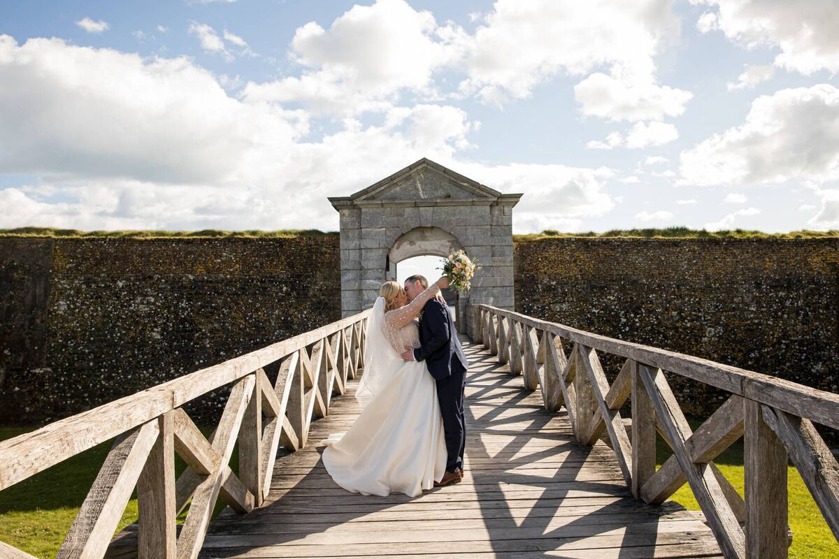 The couple, who now live in Leitrim, where Colm is from, visited Charles Fort in Kinsale for some photographs. They had their wedding reception in Actons Hotel in Kinsale.