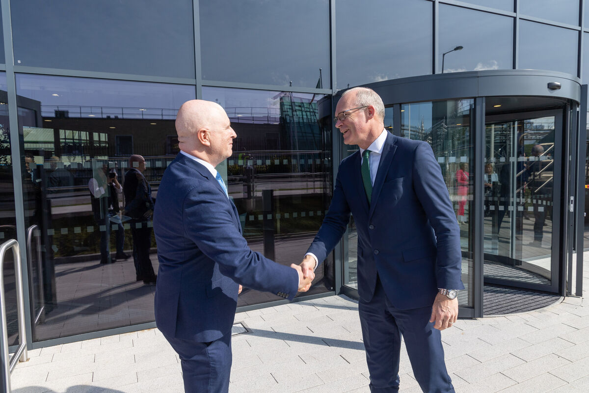 Brian Colgan, Site Lead, PepsiCo and Minister for Enterprise, Trade &amp; Employment, Simon Coveney TDat the PepsiCo facility in Little Island, Cork. The company has announced that it is nearing completion of a €127m investment at the facility, which will see the opening of a new manufacturing facility and further investment in its R&amp;D campus. Photo: Darragh Kane
