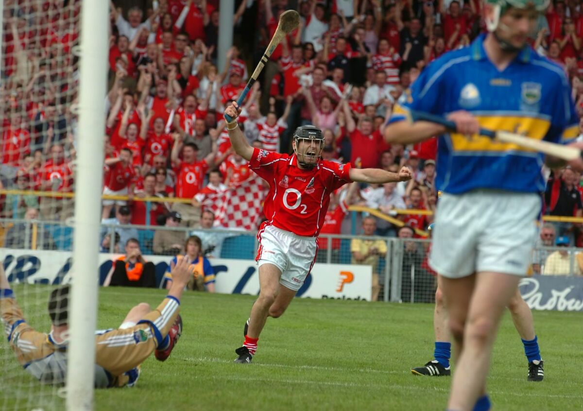 Cork's Ben O'Connor celebrates his goal against Tipperary during the 2006 Munster SHC final in Thurles. Picture: Eddie O'Hare