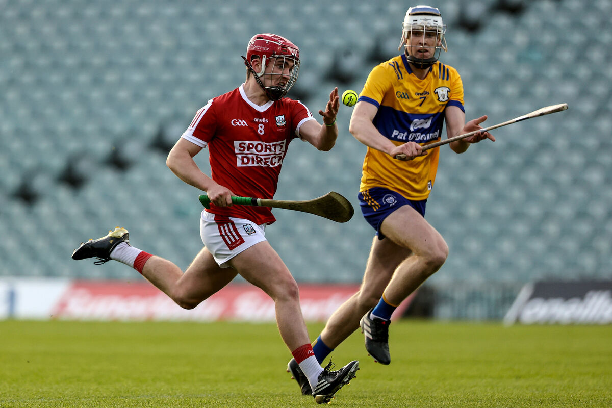 Cork's Tadhg O'Connell offloads on the move. Picture: INPHO/Ben Brady