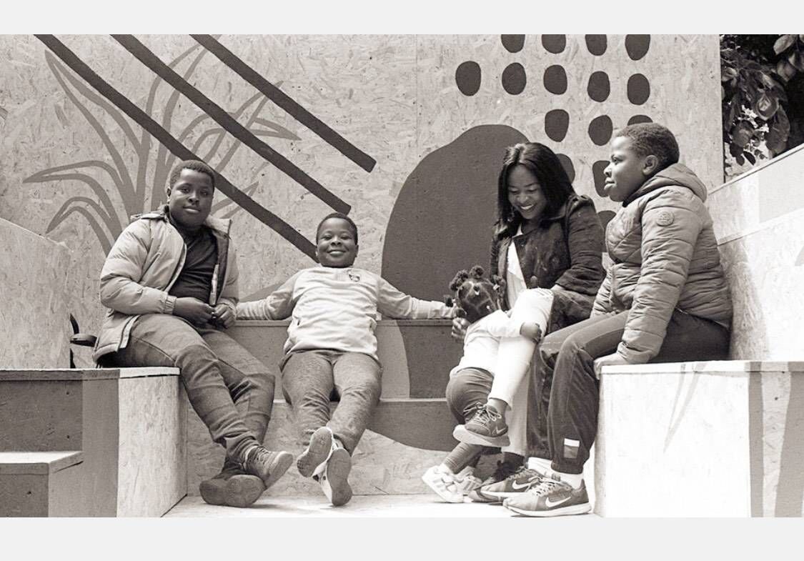 Deborah Oniah with her family.
