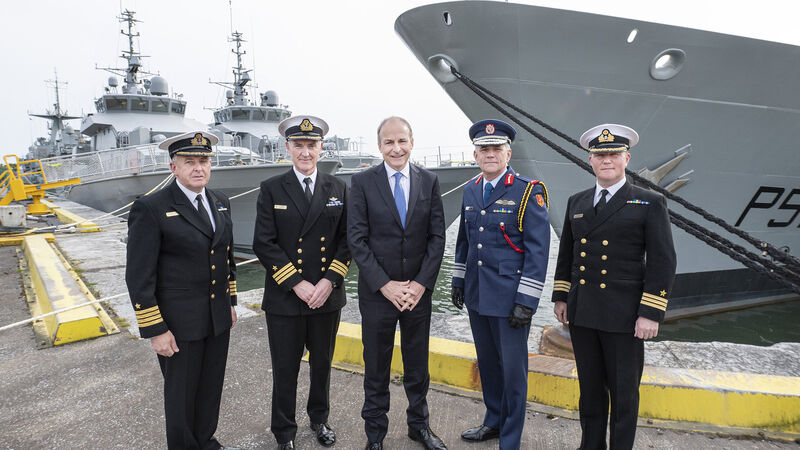 Tánaiste welcomes arrival of new ships into Cork naval base Tánaiste welcomes arrival of new ships into Cork naval base