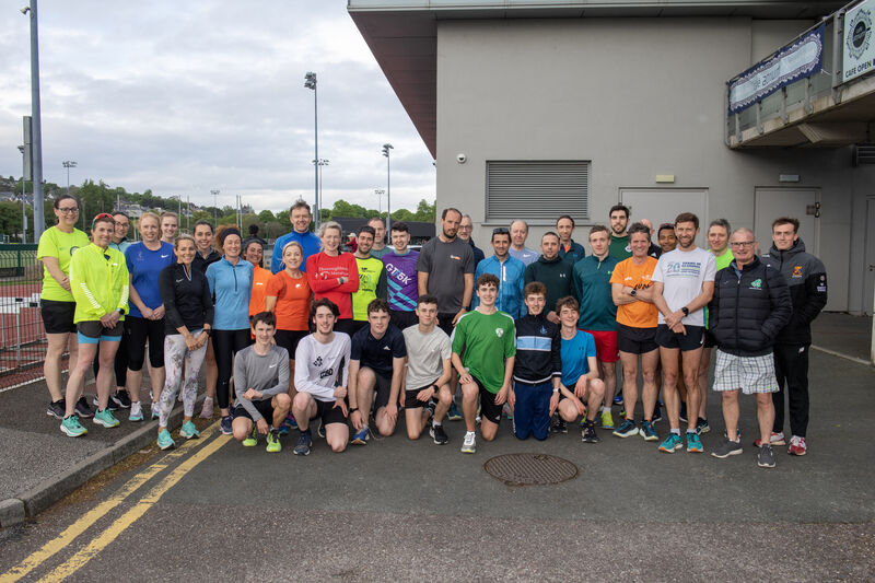  Members of Togher AC prior to their Tuesday evening training session at the Mardyke. Picture: Dan Linehan
