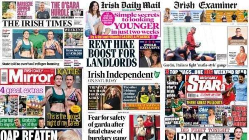 What the papers say: Saturday's front pages What the papers say: Saturday's front pages