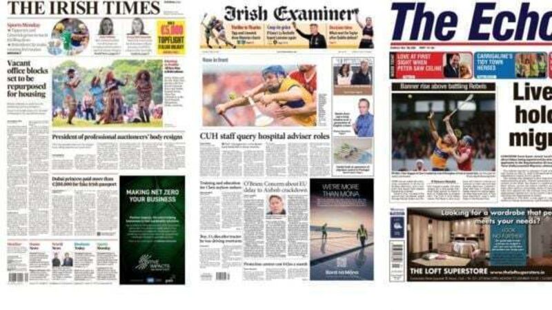 What the papers say: Monday's front pages What the papers say: Monday's front pages