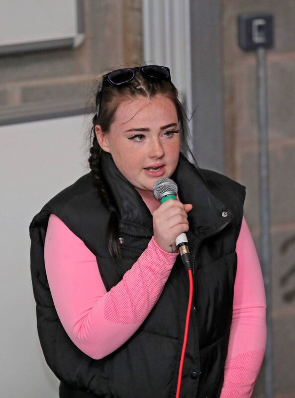 Pictured singing Hallelujah is Chloe O'Mahoney, Ballincollig Youthreach, at the Youthreach's Got Talent Showcase 2023, staged at the Cork College of FET, Tramore Road Campus, Tramore Road, Cork. Picture: Jim Coughlan. 