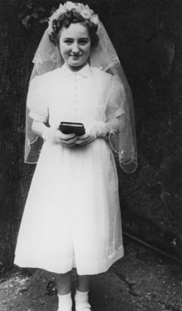 Stella O'Connor at her Confirmation in 1956, shortly before her death