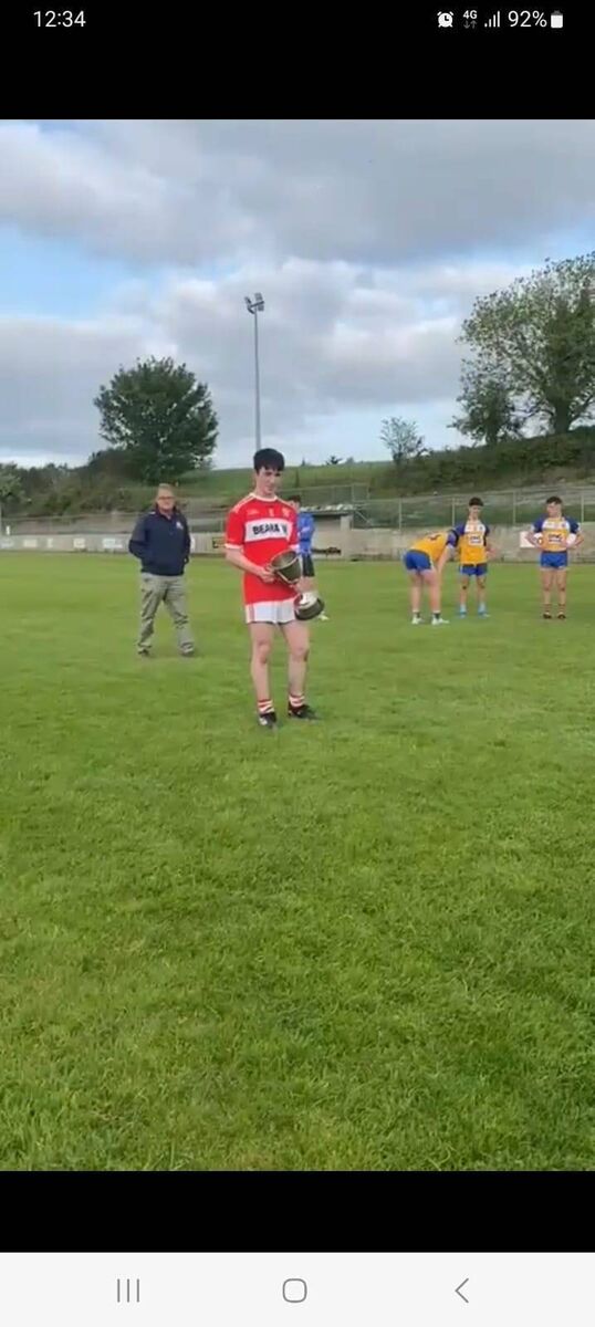 Scoil Phobail Bhéara senior football captain Ger O'Shea with the Cork Colleges C football title after his side defeated Coláiste Mhuire from Buttevant