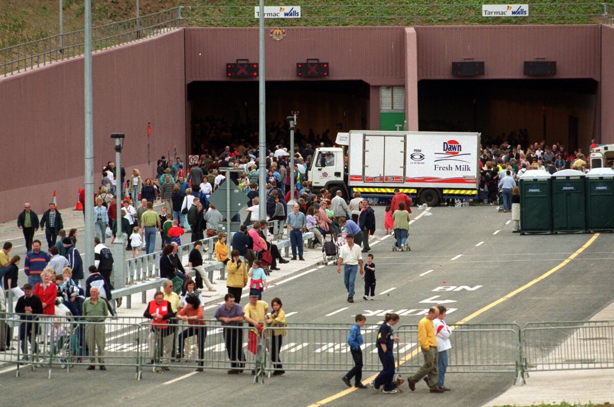 Some of the crowds emerging and re-entering the Jack Lynch Tunnel during the charity walk under the Lee. Picture: Richard Mills. Some of the crowds emerging and re-entering the Jack Lynch Tunnel during the charity walk under the Lee. Picture: Richard Mills.