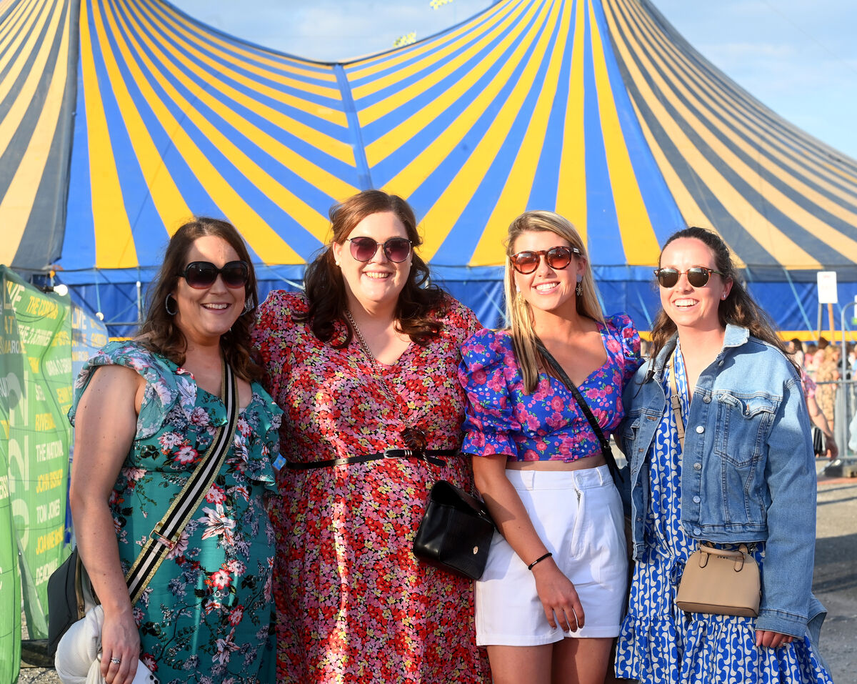  aElam Colbert, Brid Aherne, Rachel Steele and Chantelle Thomas ttending the opening night at the Marquee. Pic Larry Cummins
