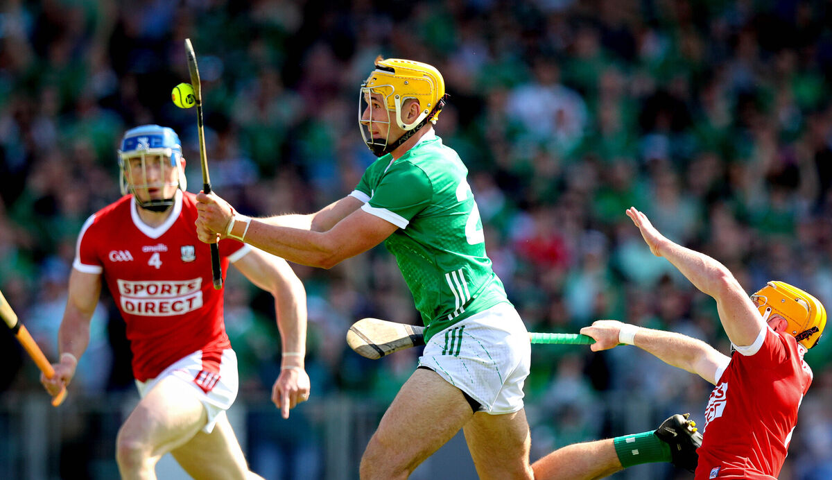 Limerick’s Cathal O’Neill scores the second goal of the game. Picture: INPHO/Ryan Byrne