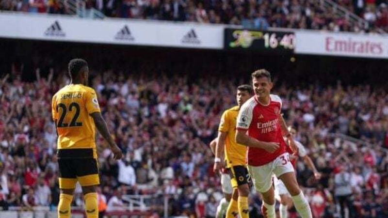 Granit Xhaka hits brace as Arsenal end season with big win over Wolves