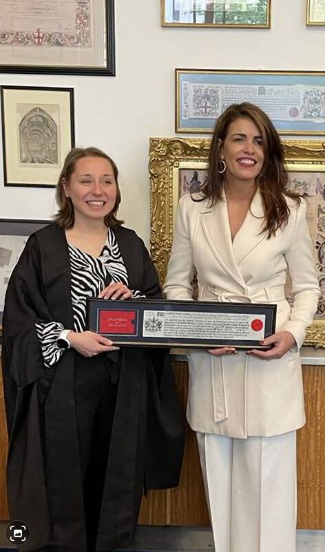 Catherina Casey, from Killeens, who lives in the UK recently received the Freedom of the City of London.