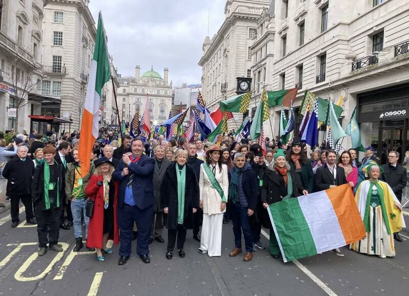 Blarney woman, Catherina Casey took centre stage in Trafalgar Square in London on  March 12, as London celebrated its annual St Patrick’s Day parade a few days early.