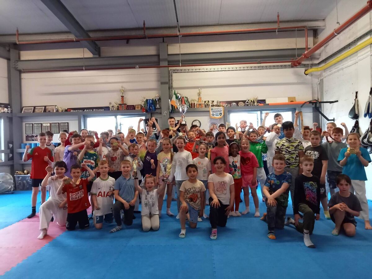 Midleton celebrate their Best Club win in the Total Taekwondo Championships at Neptune Stadium.