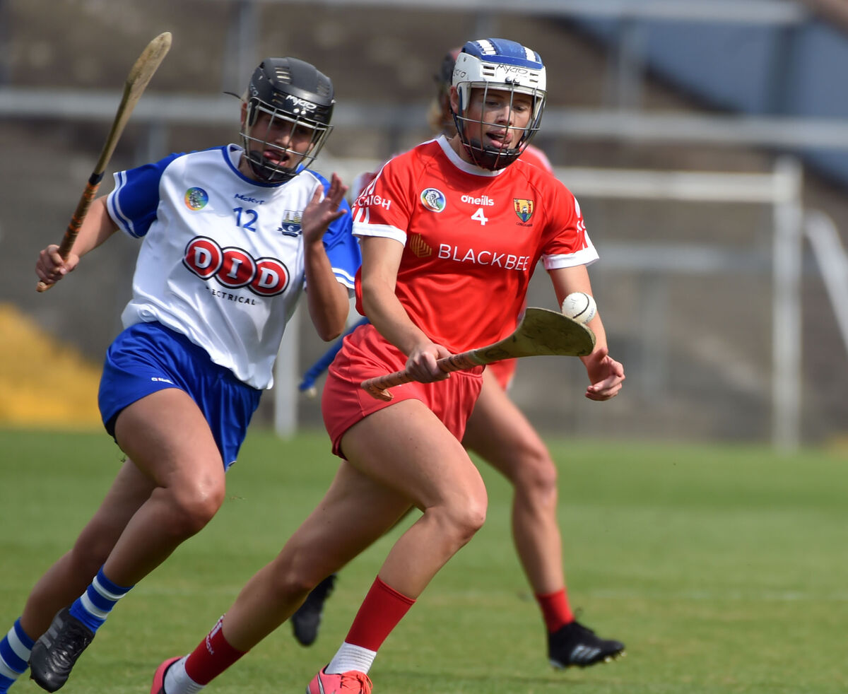 Cork's Meabh Cahalane racing away from Waterford's Abby Flynn. Picture: Eddie O'Hare Cork's Meabh Cahalane racing away from Waterford's Abby Flynn. Picture: Eddie O'Hare