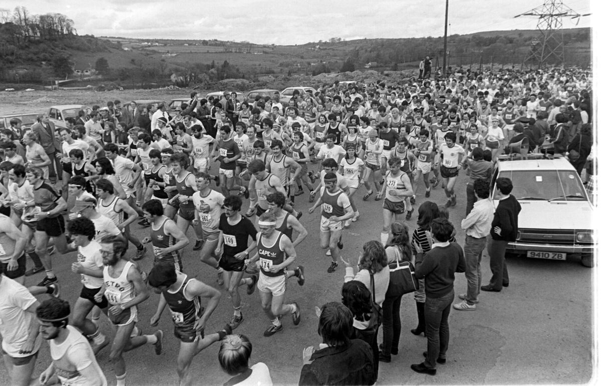 The packed start of the Cork City Marathon in 1982.