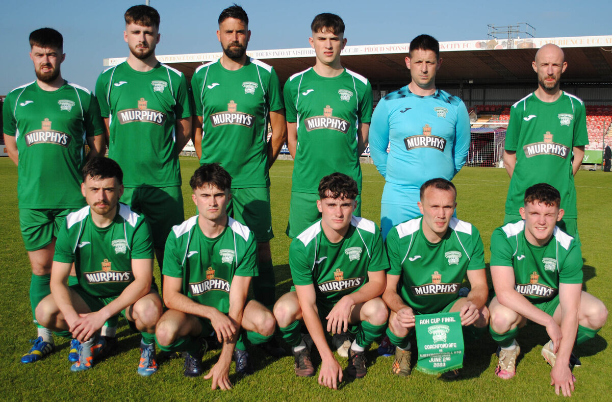 The Coachford side that defeated Watergrasshill 3-2 to win the AOH Cup. Picture: Barry Peelo. The Coachford side that defeated Watergrasshill 3-2 to win the AOH Cup. Picture: Barry Peelo.
