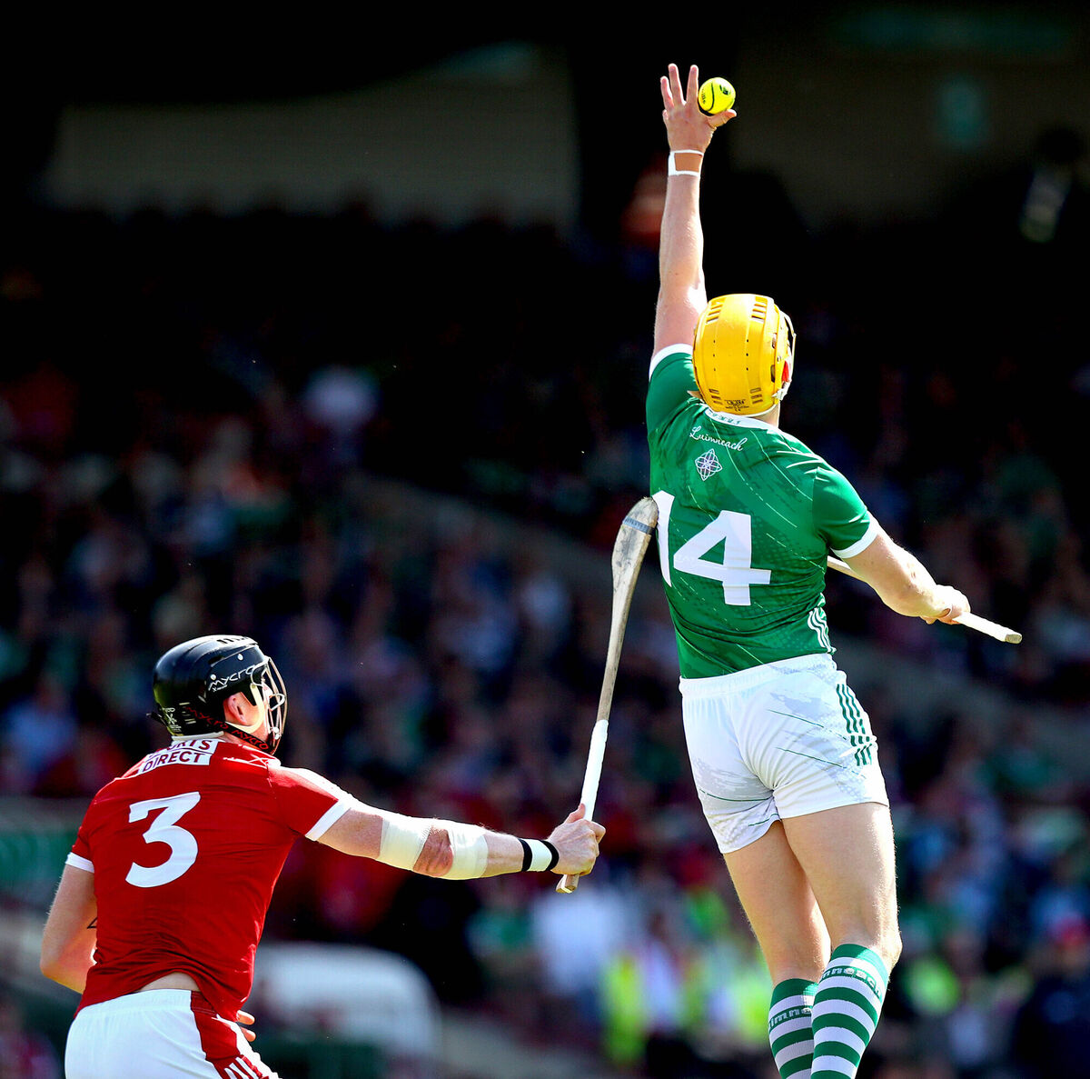 Limerick’s Seamus Flanagan and Damien Cahalane of Cork