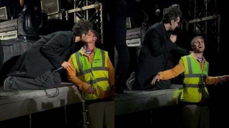 The 1975’s Matty Healy kisses crowd safety worker mid-performance in Denmark