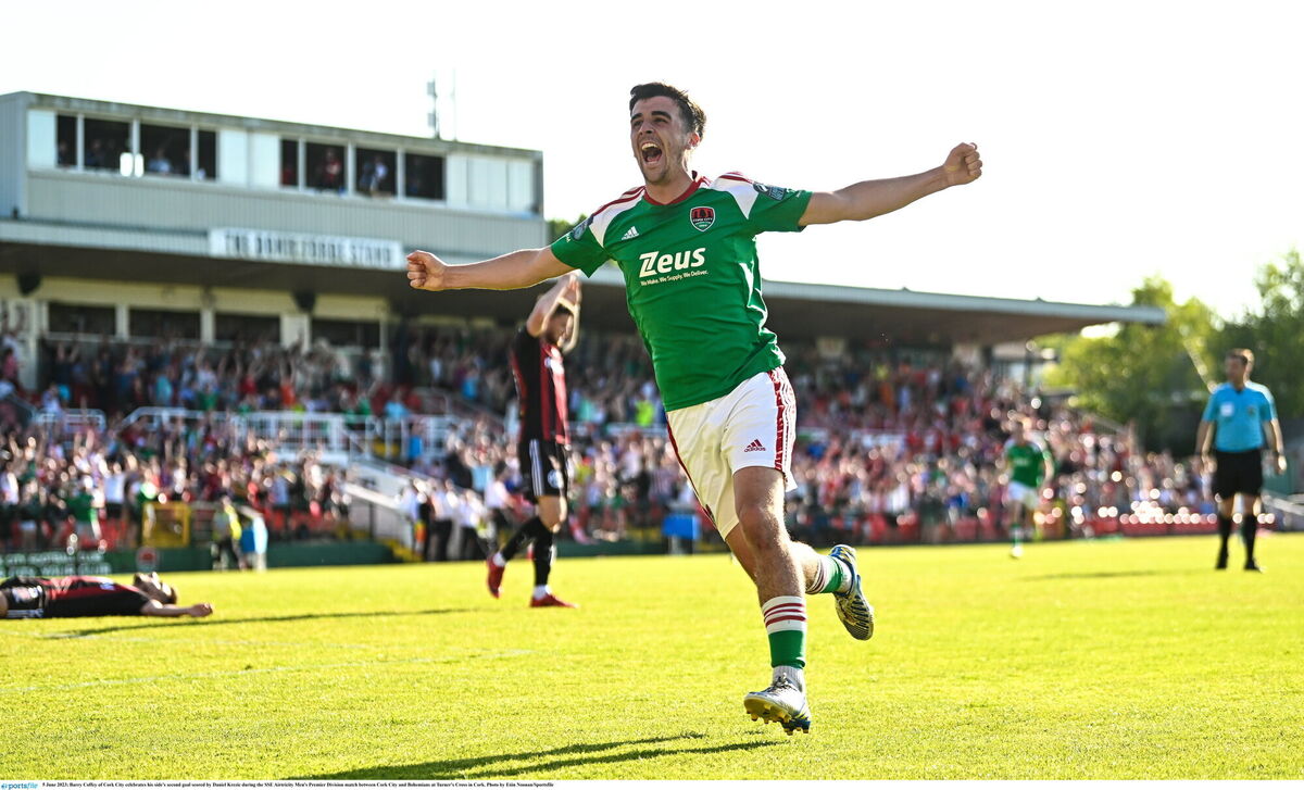 Barry Coffey shows his joy at the winning goal. Picture: Eóin Noonan/Sportsfile