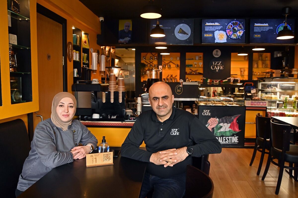 Izz Alkarajeh and Eman Alkarajeh, owners, in the Izz Café in Cork. Picture: Denis Minihane.