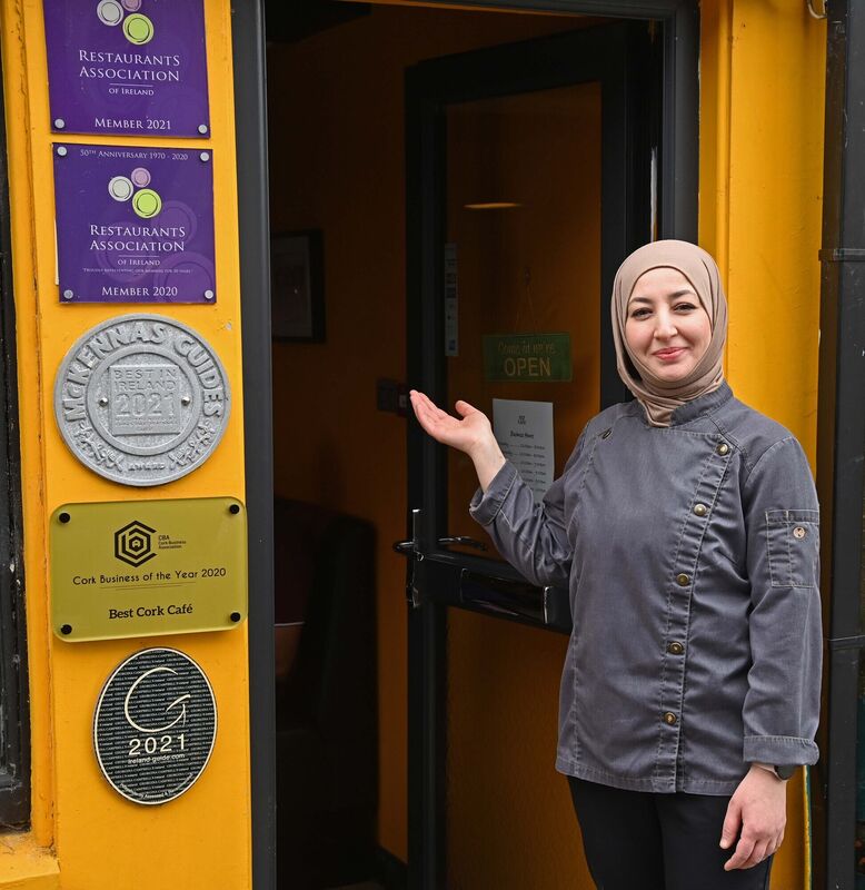 Eman Alkarajeh at the Izz Café in Cork. Eman Alkarajeh at the Izz Café in Cork.