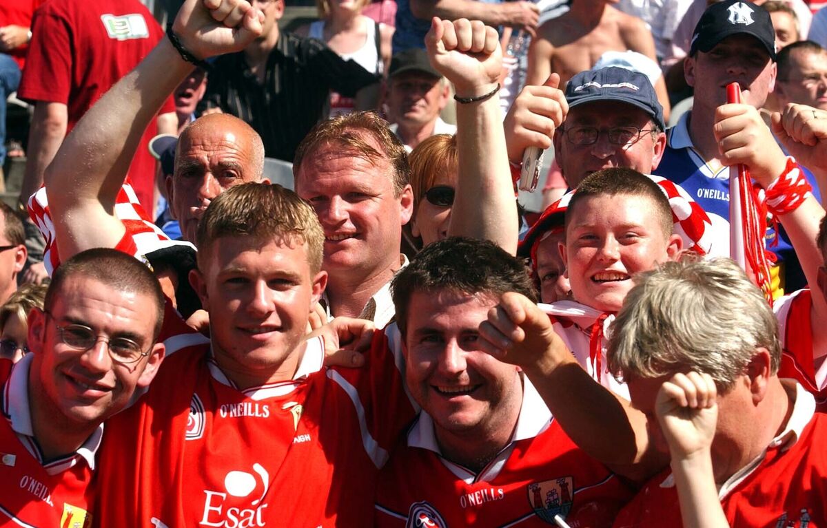 Teddy Mac in the crowd with Cork fans against Wexford in 2003. Teddy Mac in the crowd with Cork fans against Wexford in 2003.