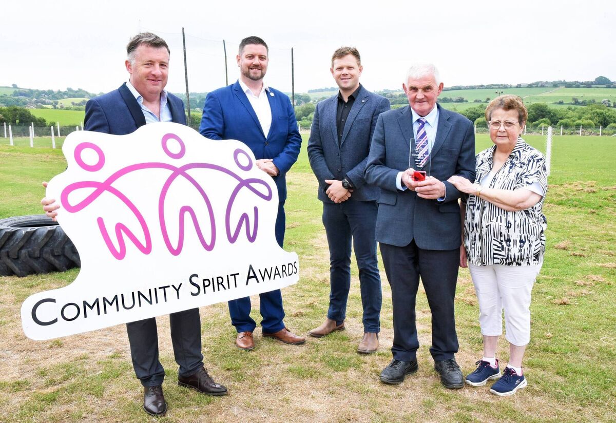 Jim Griffin, winner of the Community Spirit Award for March 2023, sponsored by the Cork International Hotel, in association with the Carrigdhoun Newspaper. Pictured with Jim's wife is Rose Griffin, next to award sponsors: Vincent O'Donovan, Director, The Carrigdhoun Newspaper and Eoghan Murphy, Manager, Cork International Hotel, alongside Cllr Jack White. Photo: Siobhán Russell Jim Griffin, winner of the Community Spirit Award for March 2023, sponsored by the Cork International Hotel, in association with the Carrigdhoun Newspaper. Pictured with Jim's wife is Rose Griffin, next to award sponsors: Vincent O'Donovan, Director, The Carrigdhoun Newspaper and Eoghan Murphy, Manager, Cork International Hotel, alongside Cllr Jack White. Photo: Siobhán Russell