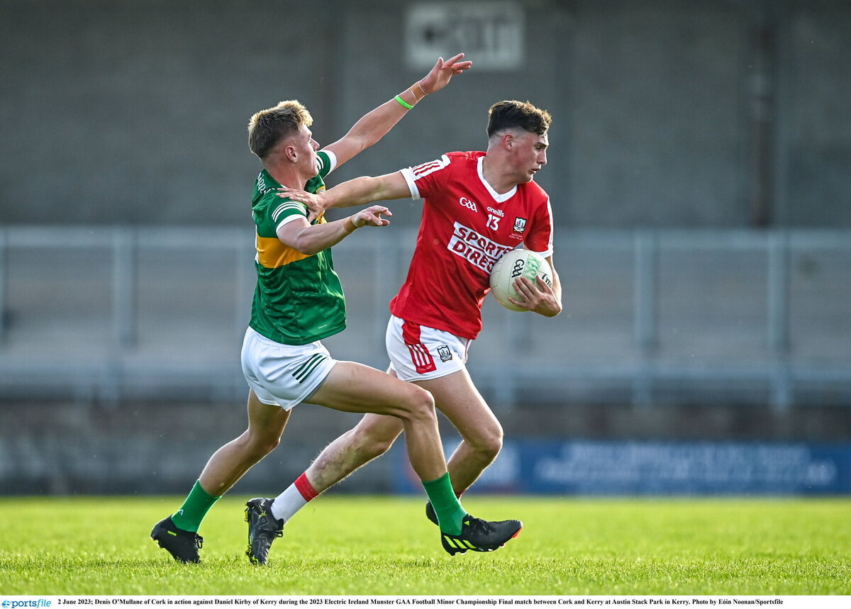 Cork's Denis O’Mullane in action against Daniel Kirby of Kerry. Picture: Eóin Noonan/Sportsfile Cork's Denis O’Mullane in action against Daniel Kirby of Kerry. Picture: Eóin Noonan/Sportsfile