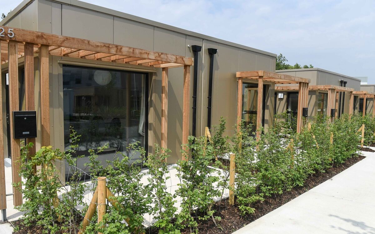 Some of the Rapid Build Homes for housing Ukrainians at Mahon, Cork. Picture: David Keane. Some of the Rapid Build Homes for housing Ukrainians at Mahon, Cork. Picture: David Keane.