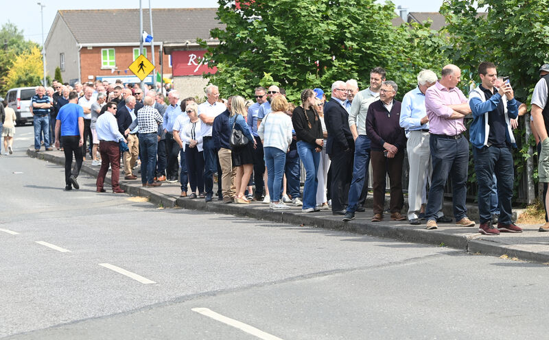 The large crowds paying their respects to former Cork double winning player Teddy McCarthy at Barry Bros. funeral home in Glanmire , Cork . Picture; Eddie O'Hare