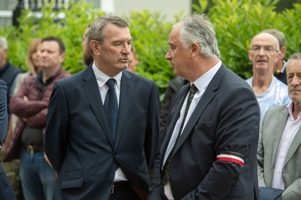 Jimmy Barry-Murphy and 1990 Cork hurling captain Tomás Mulcahy at the funeral mass. Picture: Dan Linehan Jimmy Barry-Murphy and 1990 Cork hurling captain Tomás Mulcahy at the funeral mass. Picture: Dan Linehan
