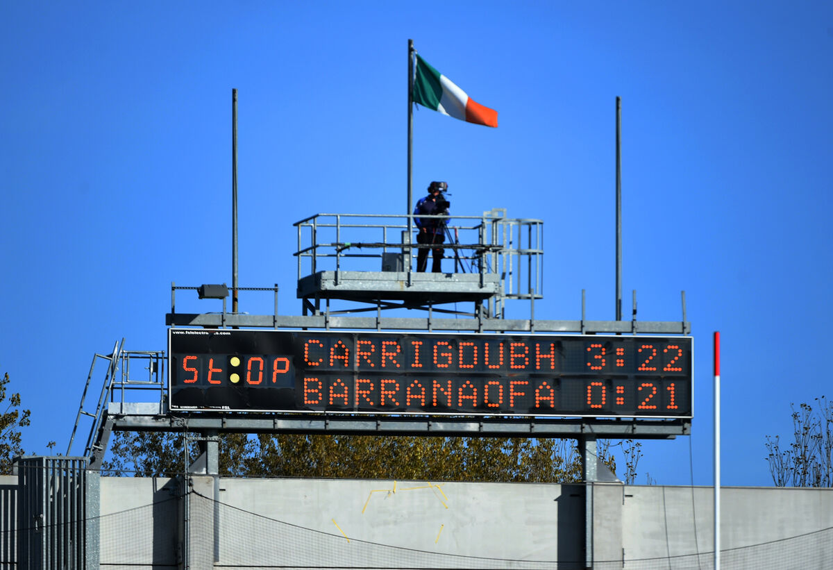  A camera operator above the Blackrock End at Páirc Uí Chaoimh for the Blackrock-St Finbarr's game in the 2021 Co-op SuperStores Cork Premier SHC game. Cork County Board are currently inviting tenders for a new broadcasting service. Picture: Larry Cummins