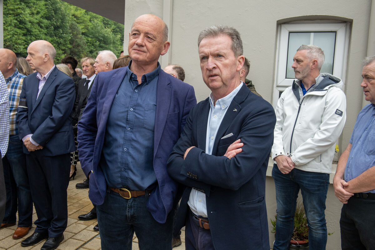  Niall Cahalane and Tony O'Sullivan at the funeral mass for Teddy McCarthy. Picture: Dan Linehan