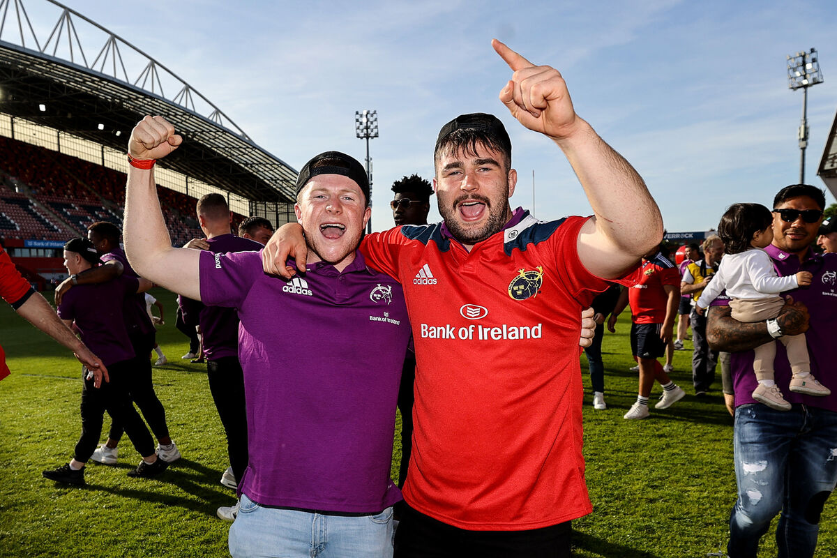 Patrick Campbell and John Hodnett at Thomond Park. Picture: INPHO/Ben Brady