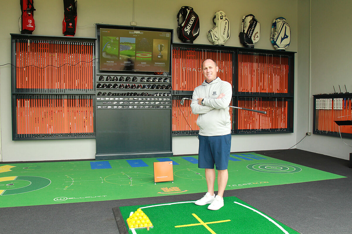 Monkstown PGA Professional Cian McNamara in the teaching and fitting bay at the new academy and range. Picture: Niall O'Shea