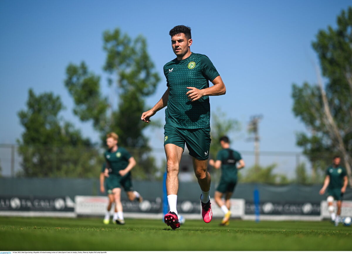 Republic of Ireland's and Cork's John Egan at training in Turkey. Picture: Stephen McCarthy/Sportsfile