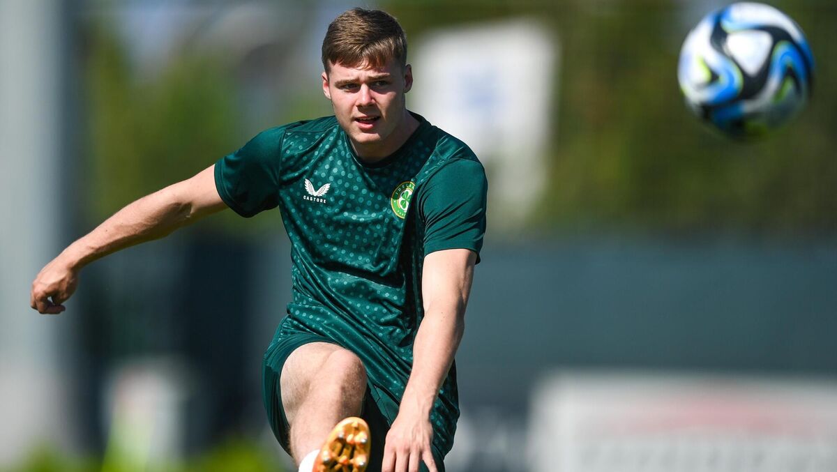 Ireland's Evan Ferguson during squad  training in  Turkey. Picture: Stephen McCarthy/Sportsfile