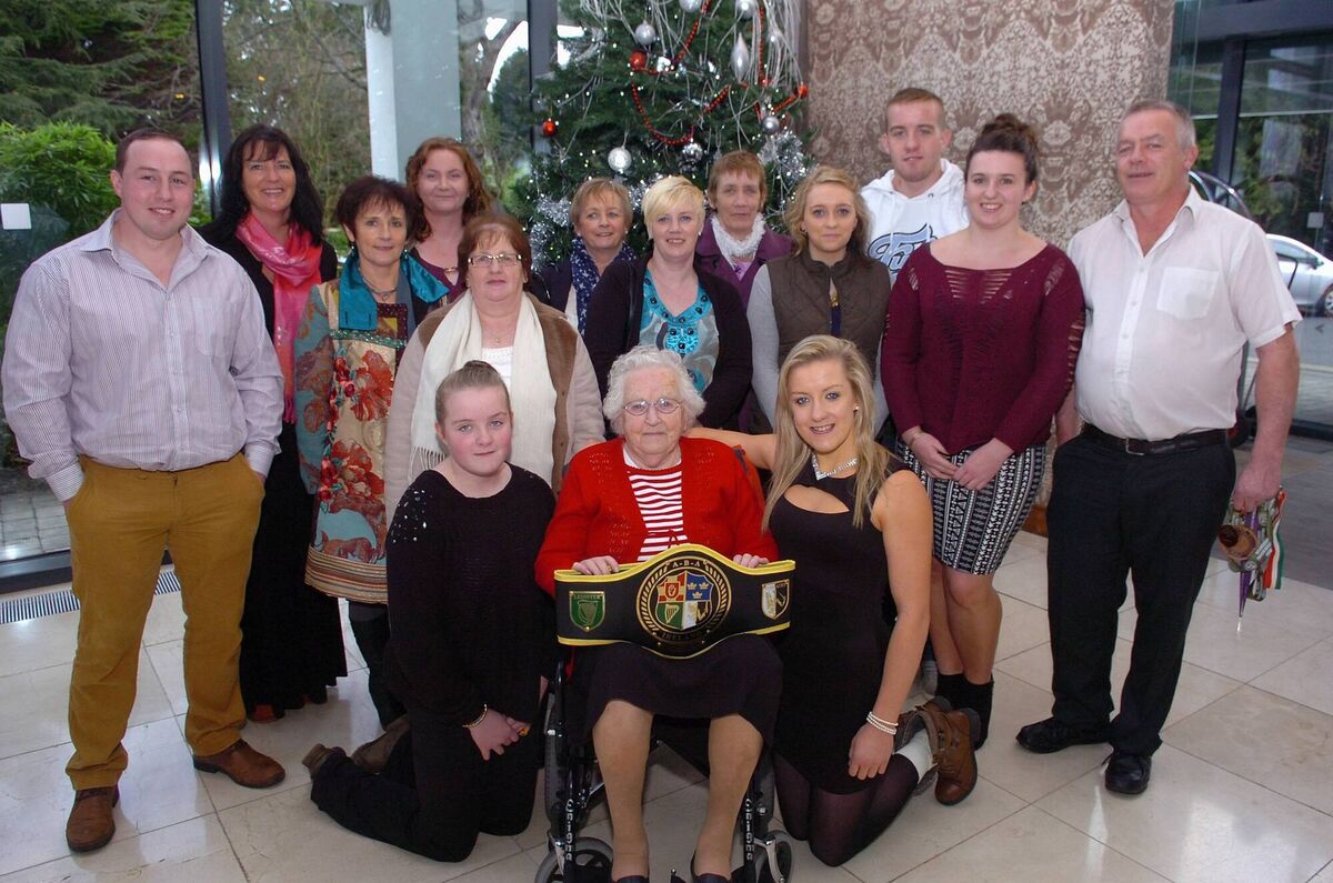 Evening Echo Ladies Sports Star of the Month Award. /Boxer Christina Desmond, Macroom Boxing Club with family and friends. /Pic; Larry Cummins, /Evening Echo staff /NUJ Photographer, Member of the Press Photographers' Association of Ireland. /www.eveningecho.ie