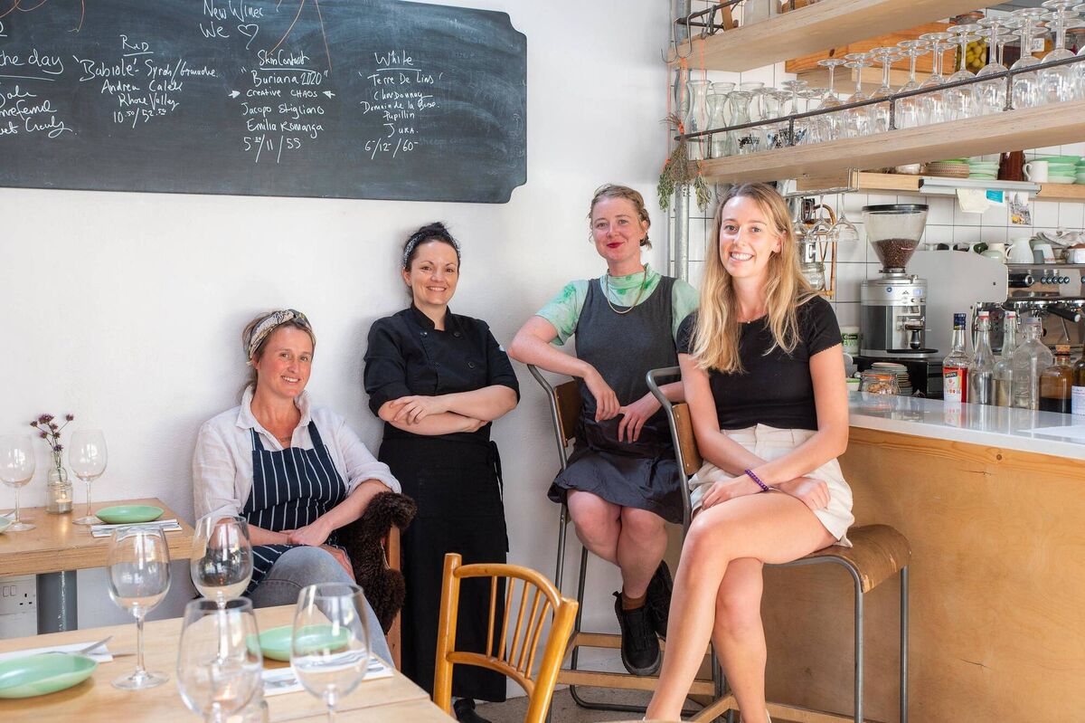 Barbara Nealon and Rebecca Recarrey, with front of house staff Emily Hartless and Rachel Callanan.